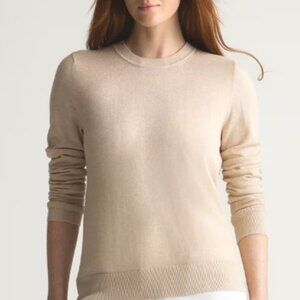 Quince Fine Gauge Crewneck Sweater – Heather Oatmeal, XS